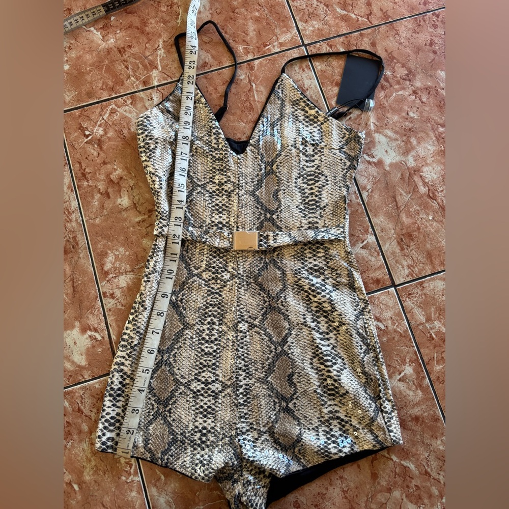 Hera Collection Snake Print V-Neck Romper